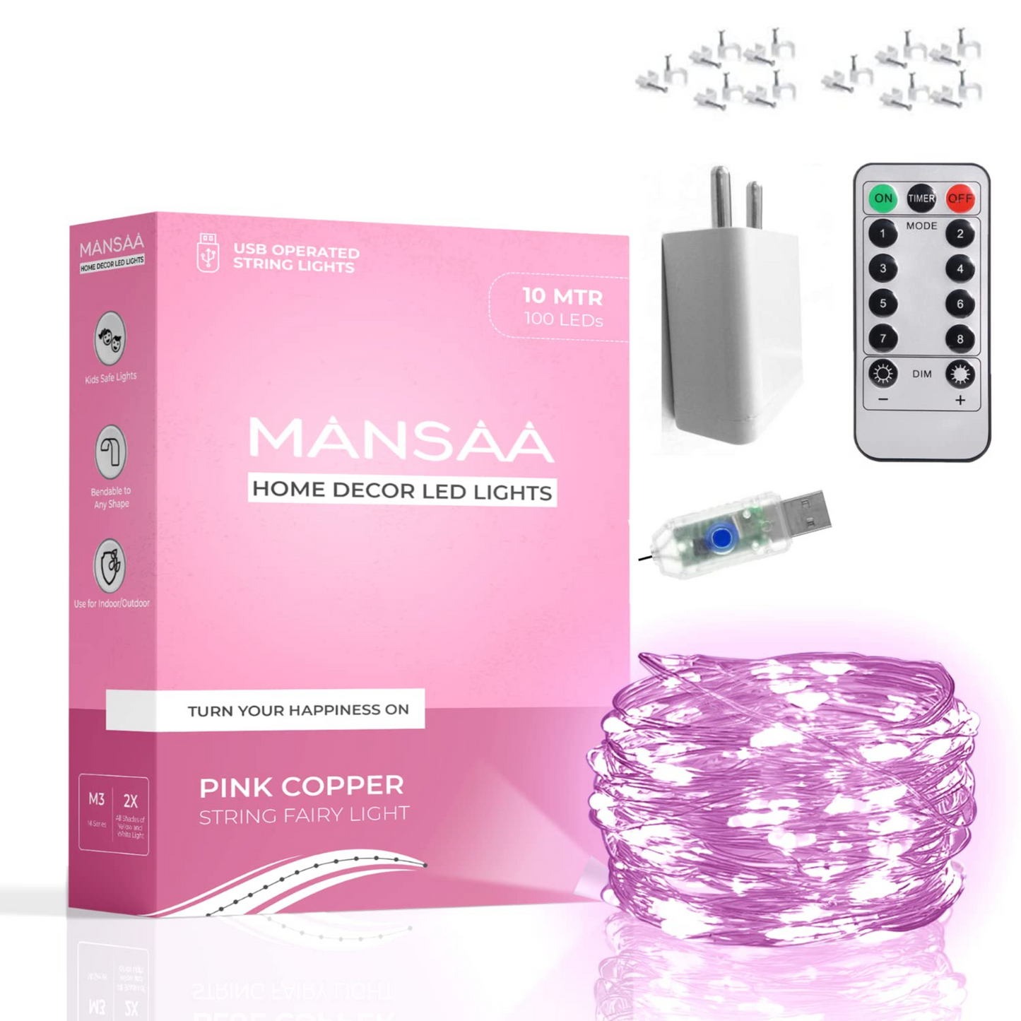 M7 USB LED Lights with Remote