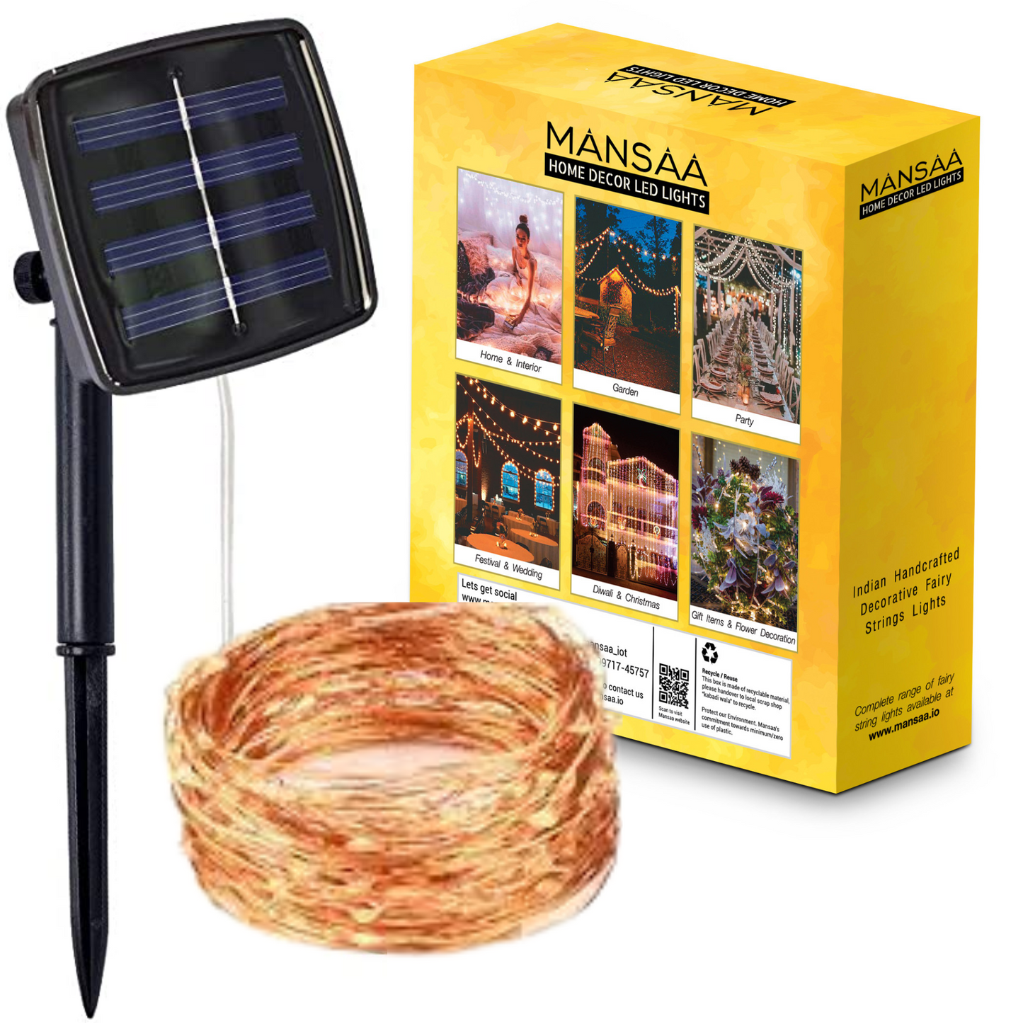 M14 Solar Powered LED String Lights