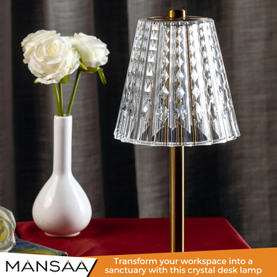 M71-DLP3 Crystal Table Lamp | 3-Color Changing Night Light | Touch Control | USB Rechargeable