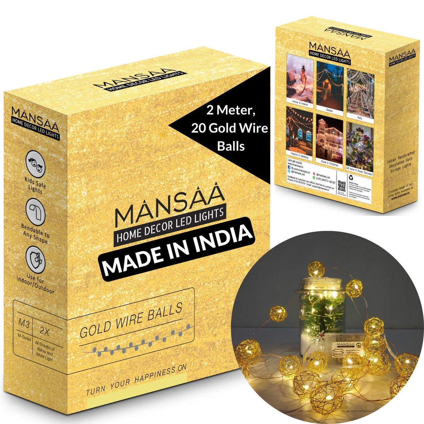 M17 Gold Wire Ball LED Lights