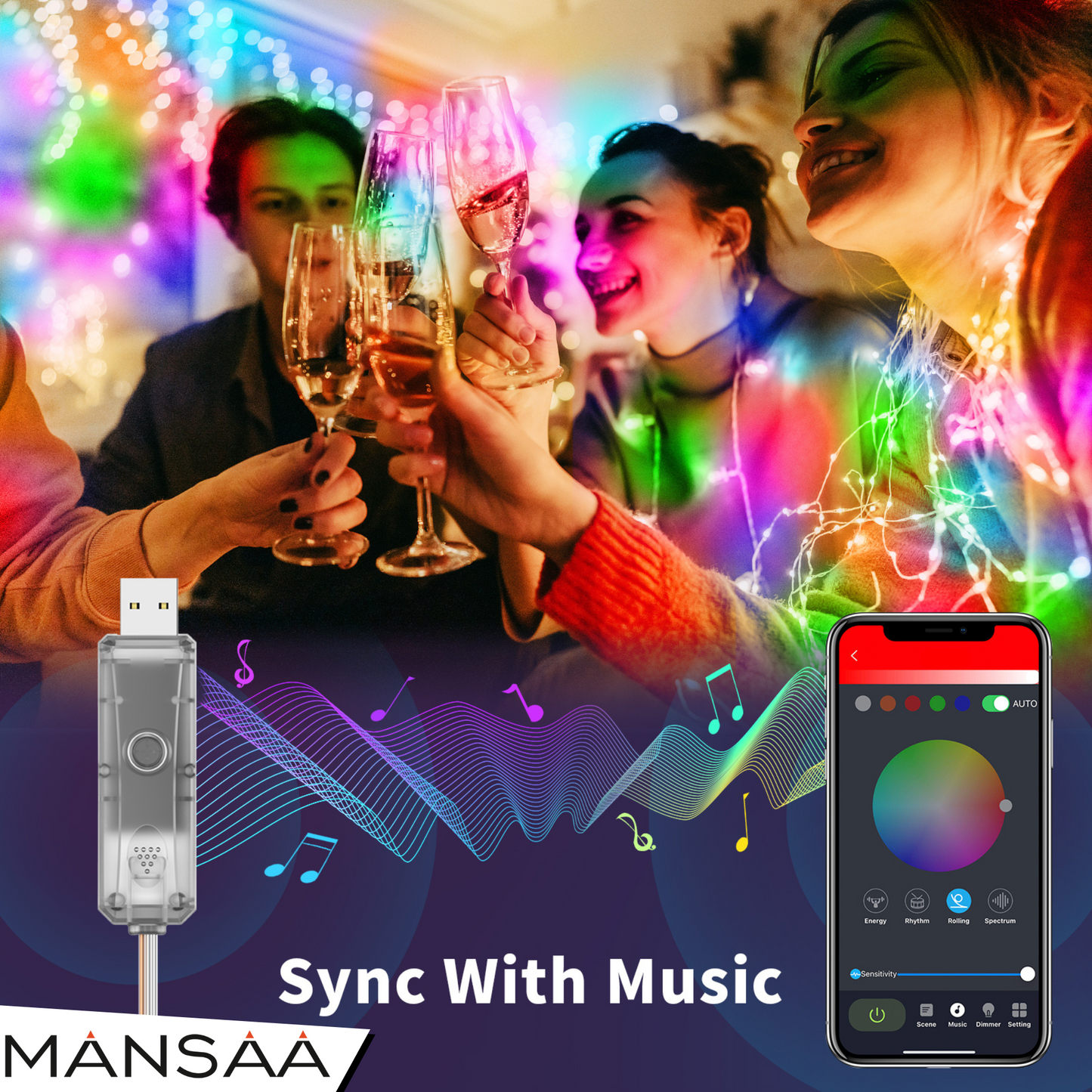 M73 Smart Bluetooth LED String Lights