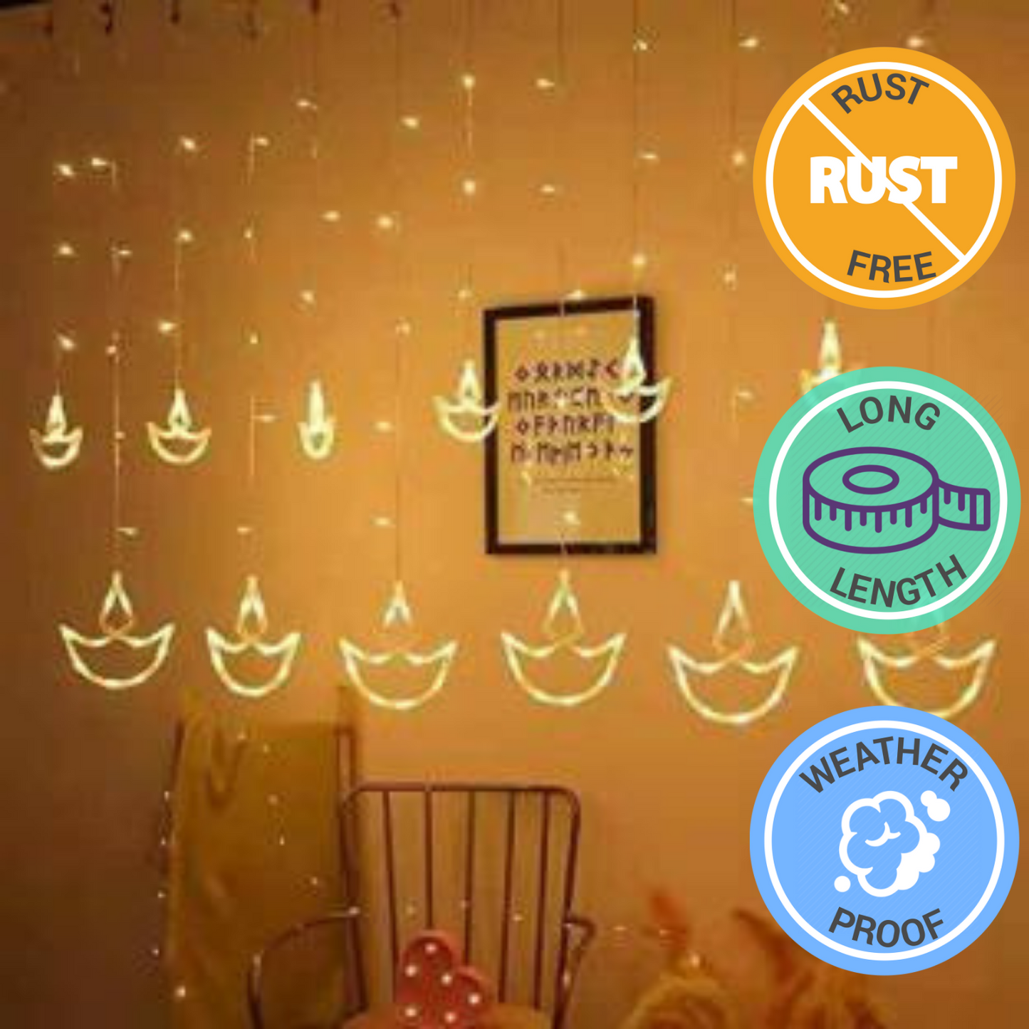 M36 Diya Curtain Decorative Lights