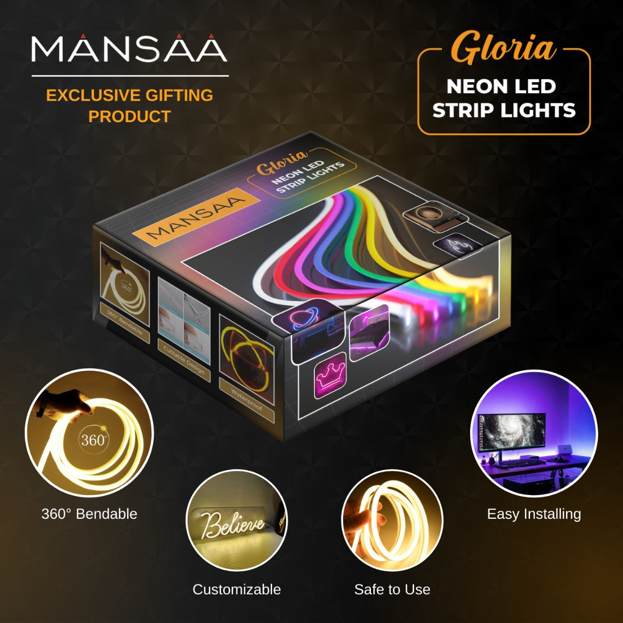 GLORIA Neon LED Strip Lights – MANSAA