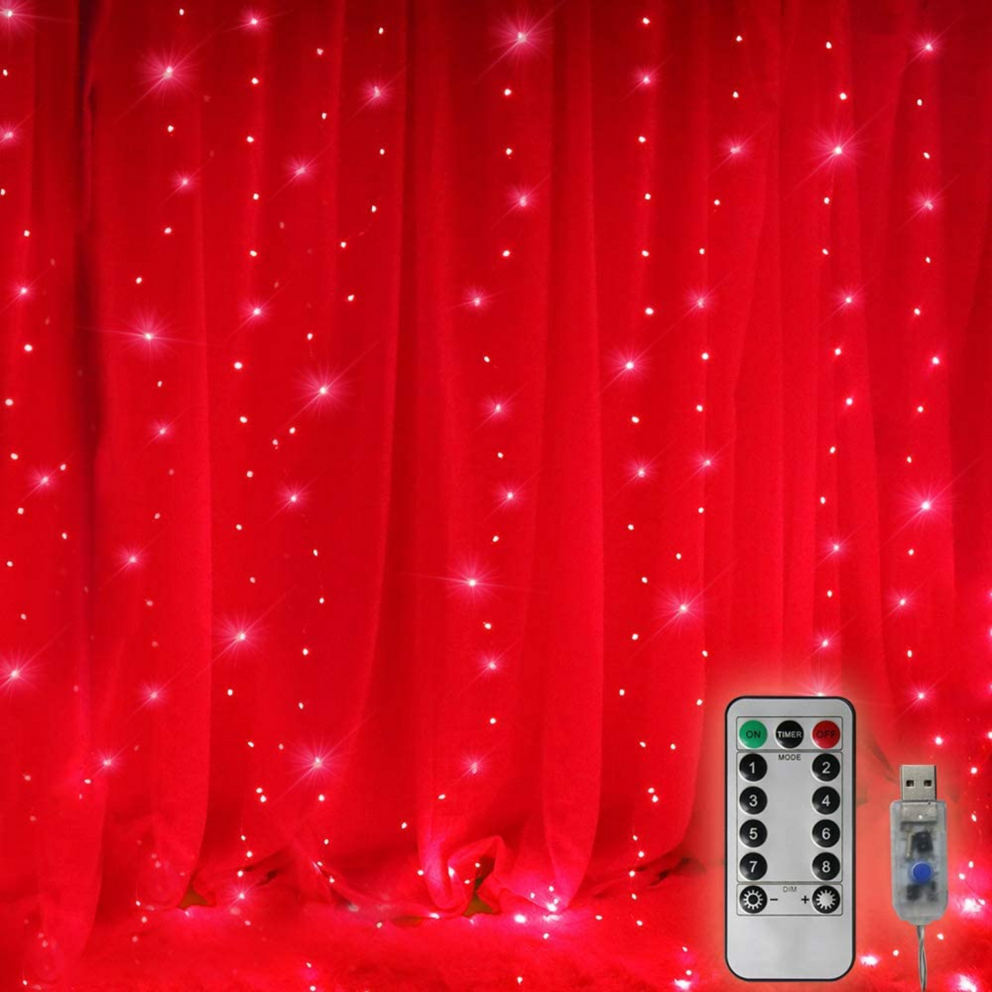 MANSAA M9 Curtain Lights with 8 Flashing Modes