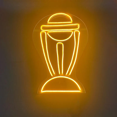 Cricket World Cup Trophy NEON Sign | Glowing LED | 12x24 Inches | For Cricket Enthusiasts