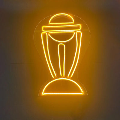 WC1 Cricket World Cup Trophy NEON Sign | Glowing LED | 12x24 Inches