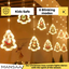 Christmas Tree Lights, 4 Meter Direct Plug Christmas Light String with 10 Cute icons | DIY Christmas Decor |8 Blinking Mode | Decorative Fairy curtain Lights for Indoor Outdoor Party Bedroom Home Decor | Warm White