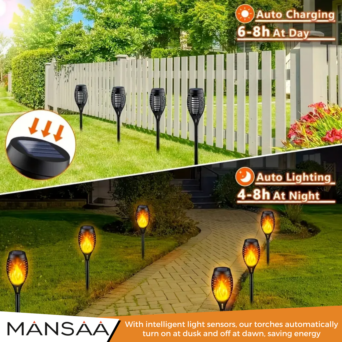 Solar Flickering Flames | Waterproof Design | Dusk to Dawn Auto On/Off | Landscape Decoration | Easy Installation | Perfect for Halloween | Made in India |