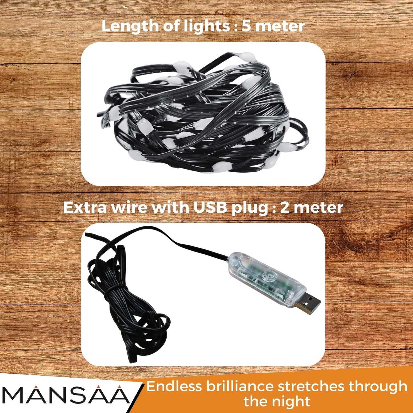 M60 Smart LED String Lights with Remote and Bluetooth APP