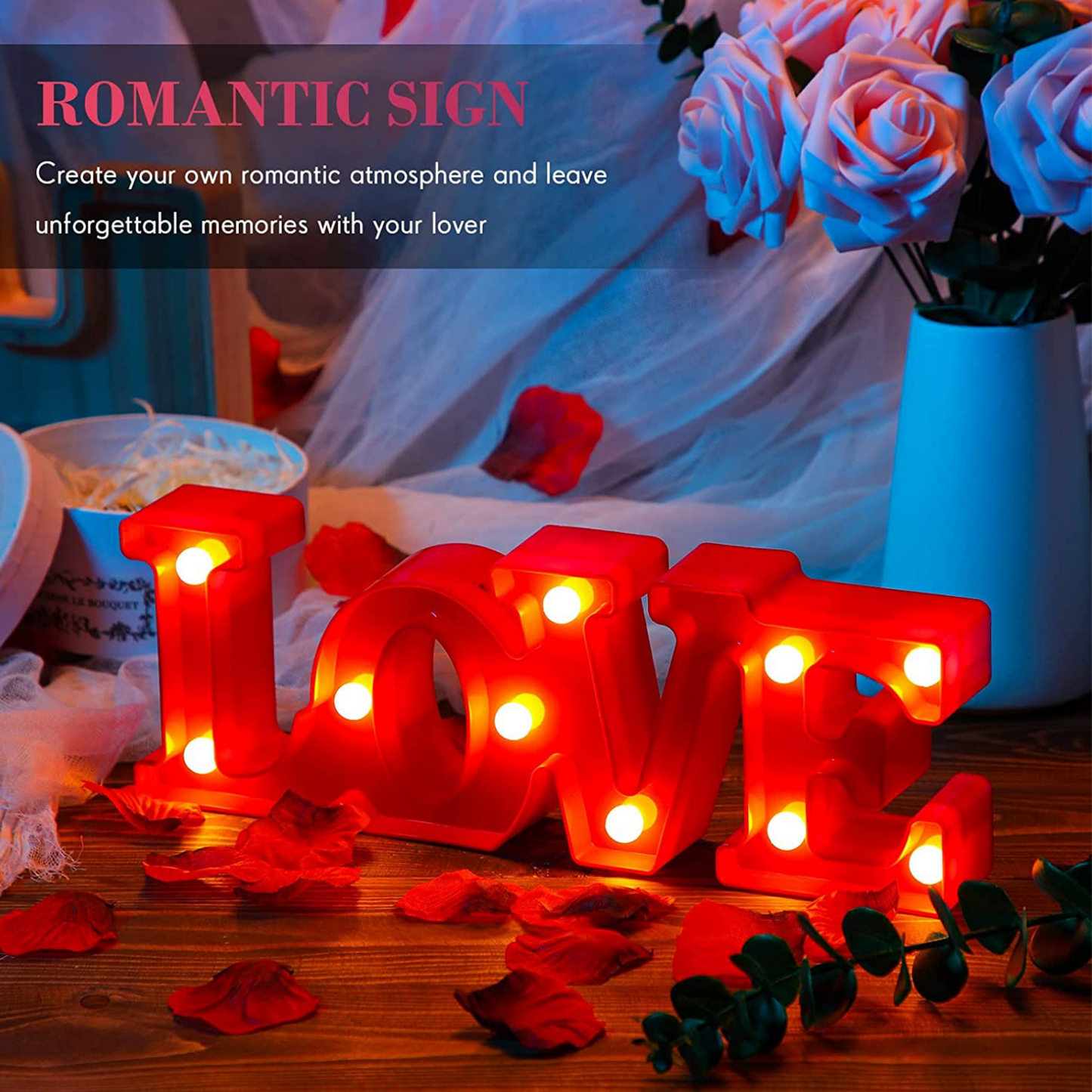 MANSAA LED Alphabet Letter Lights for Home Party Wedding Decoration